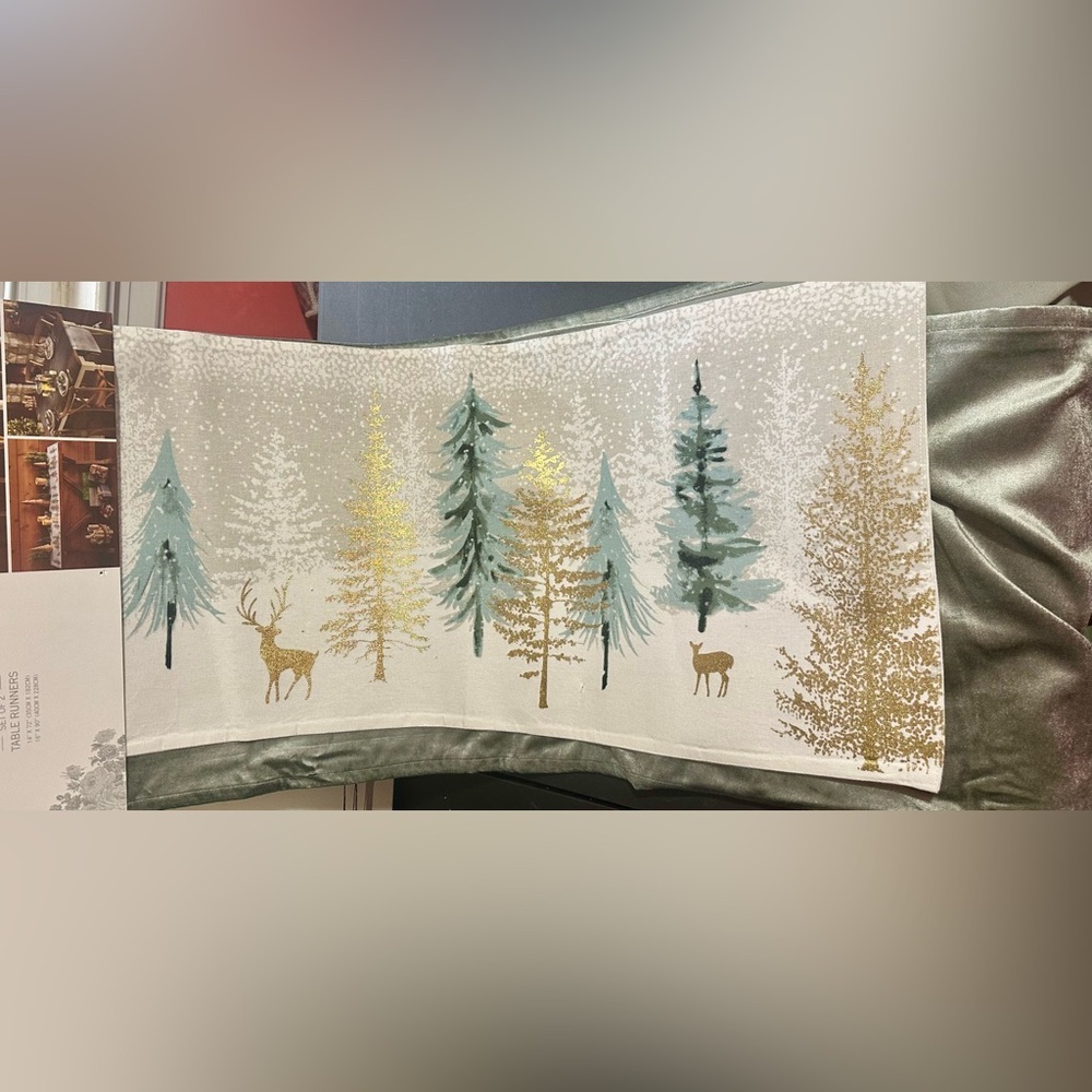 Shabby chic Christmas table runners set of 2